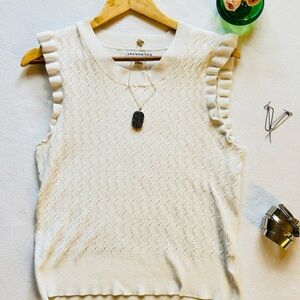 Elegant Cream Ruffled Sleeve Blouse